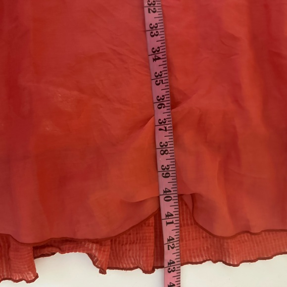 Sigal A. Los Angeles Orange Chacha Silk Strapless  Asymmetrical Dress S *Flaw - Picture 14 of 16